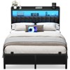 Aheaplus Platform Bed Frame with Reversible Storage Headboard and Charging Station - 2 of 4