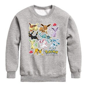 Boys' - Pokémon - Eevee Evolution Stickers Graphic Long Sleeve Fleece Sweatshirt - 1 of 4