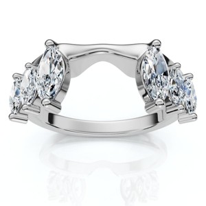 Pompeii3 5/8ct Marquise Diamond Ring Enhancer 14K White Gold - 1 of 4