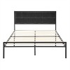 Gulches TWIN Size Platform Bed Frame - Upholstered Headboard, Waterproof Faux Leather, Wood Slats & Metal Frame Support - 4 of 4