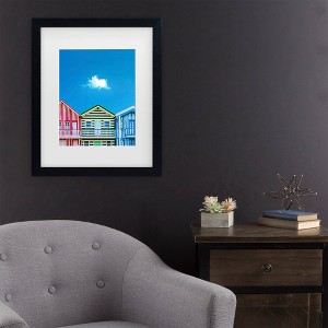 Trademark Fine Art Watson-Hall Beach Houses Costa Nova Beach Portugal Matted Framed Art - 1 of 4