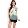 Anna-Kaci Women's Floral Print High Neck Blouse with Side Bow Tie Detail - 4 of 4