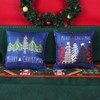 Christmas Pillow Covers 18x18 Inch Set of 2 Trees Red Black Dark Blue Buffalo Plaid Decorative - 4 of 4