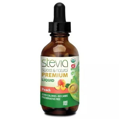 Stevia Sweet & Natural Peach by Stevia International  -  1 oz Liquid