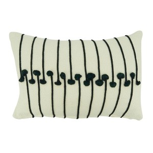 Saro Lifestyle Twisted Cord Appliqué Design Down-Filled Throw Pillow - 1 of 3