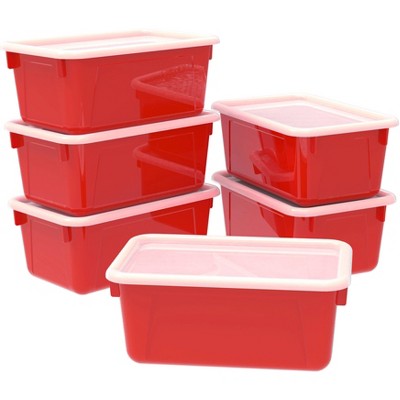 red storage boxes with lids