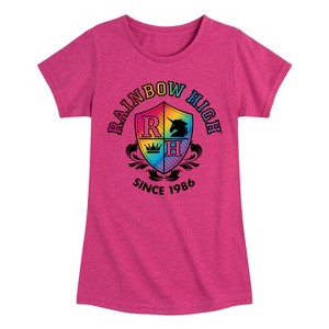 Girls' - Rainbow High - Crest Since 1986 Fitted Short Sleeve Graphic T-Shirt - 1 of 4