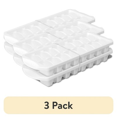 LunaLulinlk White stackable ice trays, set of 6, 16 ice trays per tray, BPA free