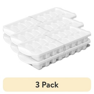 LunaLulinlk White stackable ice trays, set of 6, 16 ice trays per tray, BPA free - 1 of 4
