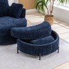 Hrinhom 42"W Chenille Upholstered Swivel Accent Chair with Pillows and Half-Moon Storage Ottoman - 4 of 4