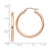 Black Bow Jewelry 2.5mm, 14k Rose Gold Polished Round Hoop Earrings, 30mm (1 1/8 Inch) - 3 of 4