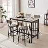 Hooseng Dining Table Set for 4, Pub High Dining Table with 4 Bar stools PU, 5 Piece Kitchen Dining Table and Chair Set with PU Leather Bar Stool - 2 of 4
