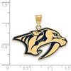 Black Bow Jewelry 14k Yellow Gold Plated Sterling Silver Nashville Predators NHL Large Pendant - 2 of 3