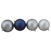 Northlight 12ct Shatterproof 3-Finish Christmas Ball Ornament Set 4" - Blue/Silver - 3 of 4