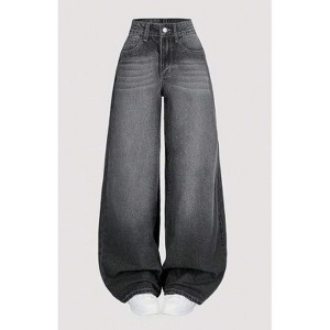 TIME HOLLOW Front Button Pocket Loose Fit Denim - 1 of 3