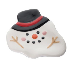 Transpac Dolomite Melted Snowman Spoon Rest - Festive Christmas Kitchen Decor for Holiday Cooking and Serving - 1 of 4