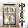 NAYSAYE Clothes Hanger Heavy Duty Rolling Clothes Rack with Adjustable Shelves and Wheels for Bedroom, Black, 35.43"*17.13"*70.87" - 4 of 4