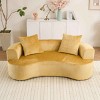 Moon Shaped Sofa, Deep Seat Sofa for Living Room or Apartment, Chenille Fabric Floor Sofa with Foam Filling and Spring Support-Coolbibila - 2 of 4