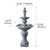Teamson Home 52" 2-Tier Icy Stone Birdbath Water Fountain Stone Gray - 4 of 4