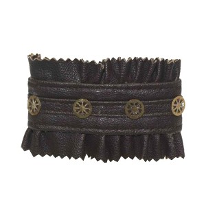 Forum Novelties Steampunk Faux Leather & Gears Bracelet Adult Costume Jewelry - 1 of 4