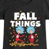 Girls' - Dr. Seuss - Fall Things Thing 1 and Thing 2 Fitted Short Sleeve Graphic T-Shirt - 2 of 4