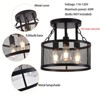 YIYIBYUS Semi-Flush Mount Light for Hallway Bedroom Kitchen, Ceiling Light Fixture, Black - 4 of 4
