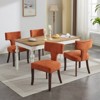 NicBex Set of 2 Mid-Century Linen Dining Chairs, Kitchen Side Chairs Curved Back Copper Nailheads, Solid Hardwood Frame Accent Chair - 3 of 4