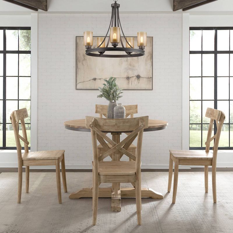 5pc Round Keaton Standard Height Dining Table Set with 4 Chairs Beach - Picket House Furnishings, 2 of 15