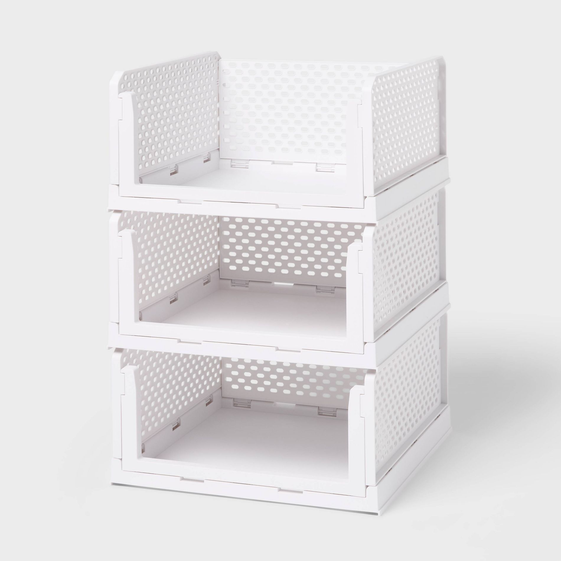 3pk Stackable Closet Storage Bins - Brightroom™