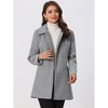 INSPIRE CHIC Women's Christmas Peter Pan Collar Double Breasted Long Trench Winter Pea Coat - 2 of 4