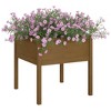 vidaXL Solid Pinewood Garden Planter, Outdoor Plant Box Flower Pot in Honey Brown, 27.6"x27.6"x27.6" Size - 3 of 4