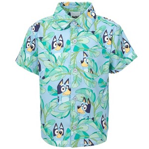 Bluey Hawaiian Button Down Dress Shirt Toddler to Big Kid - 1 of 4
