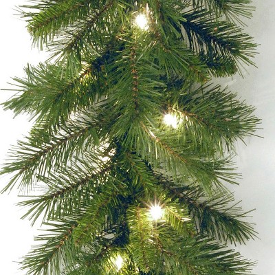 9-Foot Green Pine Pre-Lit Artificial Christmas Garland with Clear Lights