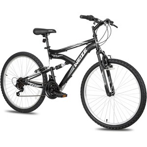 WEIZE Mountain Bike, 26"/27.5" Outdoor Cycling MTB 18 Speed, High Carbon Steel Frame with Dual Full Suspension, Black & White Bikes for Men Women - 1 of 4