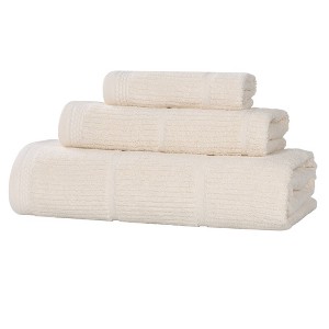 Smart Twist Viscose Cotton Blend Medium Weight Solid Ribbed Towel Set by Blue Nile Mills - 1 of 4