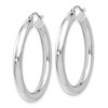 Black Bow Jewelry 4mm x 34mm (1 5/16 Inch) 14k White Gold Classic Round Hoop Earrings - 2 of 4