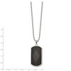 Chisel Stainless Steel Polished Solid Black Carbon Fiber Inlay Dog Tag on a 24" Ball Chain Necklace - 2 of 2