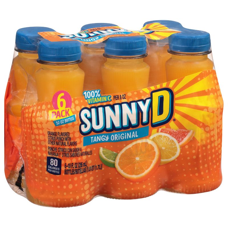 SunnyD Tangy Original Orange Flavored Citrus Punch Bottles - 6pk/10 fl oz, 3 of 8