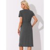 Allegra K Women's Crew Neck Short Sleeve Elegant Casual Wedding Dress - 3 of 4