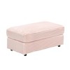 NicBex Modern 39 Inch Accent Chair and Ottoman Sets, Corduroy Fabric Sofa Chair with Cup Holder and 2 Pillows for Bedroom, Living Room - 4 of 4