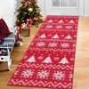 Christmas Snowflake and Xmas Tree Pattern Area Rug Washable Rug - 2 of 4