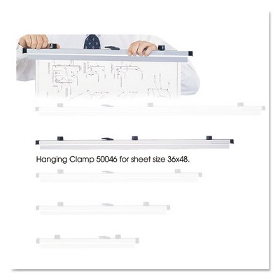 Safco Sheet File Hanging Clamps, 100 Sheets Per Clamp, 36" Length, 6/Carton