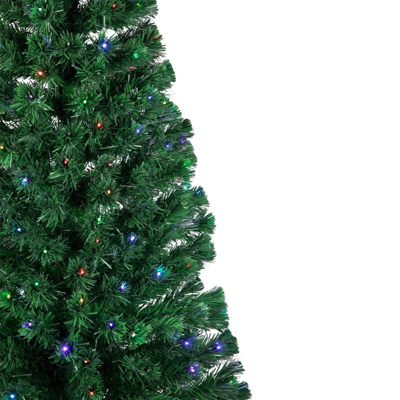 Northlight 6' Prelit Artificial Christmas Tree Full LED Color Changing Fiber Optic with Star Tree Topper - Multicolor Lights, 4 of 10