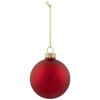 Northlight 2-Finish Glass Ball Christmas Ornaments - 2.5" (65mm) - Apple Red - 9ct - 4 of 4