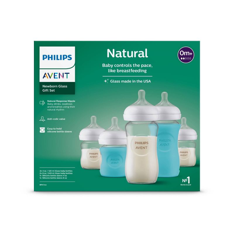 Philips Avent Glass Natural Bottle with Natural Response Nipple Baby Set - 7pc, 3 of 37