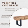 59"W Shoe Bench Dining Bench Bed Bench Entryway Benche Kitchen Table Benche, Natural Wood Wash+Black-ModernLuxe - 4 of 4