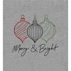 Merry & Bright Christmas Ornaments Line Art Women's Crew Neck Short Sleeve Crop Tee - 2 of 3