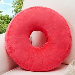 Cheer Collection 16" Round Donut Shaped Throw Pillow - 1 of 4