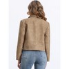 Allegra K Women's Faux Leather Zip Up Long Sleeve Vintage Moto Biker Jackets - 3 of 4