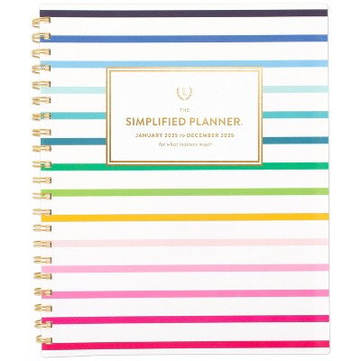 Emily Ley for At-A-Glance 2025 Weekly/Monthly Planner 11"x9.25" Stripe: Simplified Planner, Non-Toxic, Acid-Free Paper